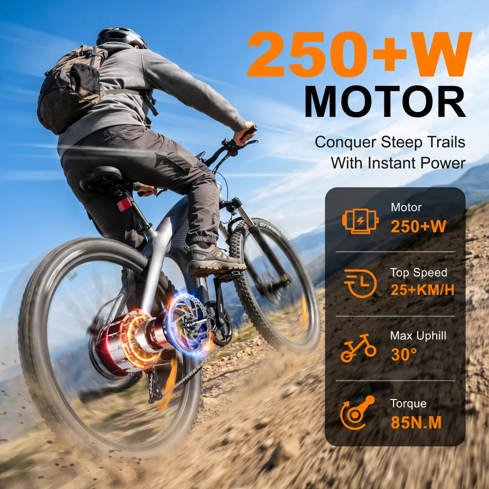 Bicicleta de montaña eléctrica HX Q5 48V 20Ah 25km/h E-Bicycle cuadro Shark 27.5'' bicicleta eléctrica para desplazamientos urbanos doble freno de disco para adultos