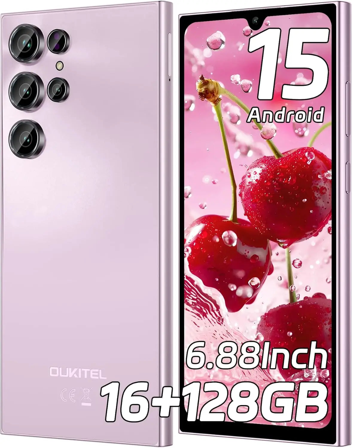 Teléfono Celular Desbloqueado OUKITEL C61 2025 - Android 15, Pantalla de 6.88 Pulgadas, Batería de 5150 mAh, 16 GB + 128 GB/1 TB, Cámara de 13 MP