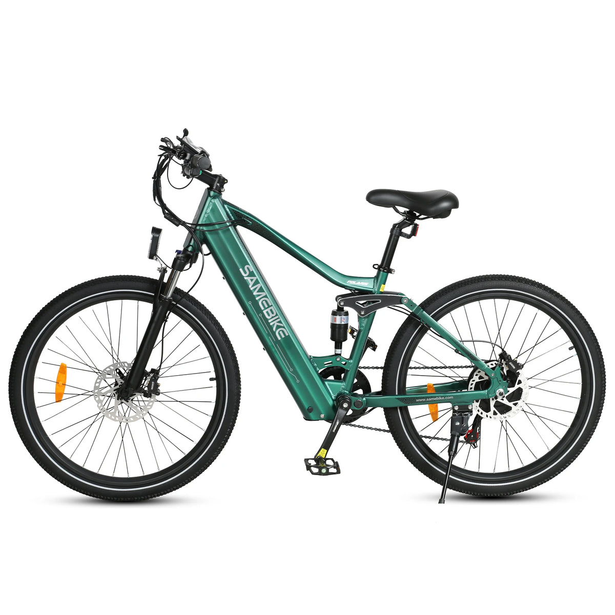 SAMEBIKE XD26-II, bicicleta eléctrica de 26 pulgadas para adultos, batería de 48V 15AH, frenos de disco hidráulicos, suspensión doble, 7 velocidades, bicicleta eléctrica ligera urbana y todoterreno con bandas reflectantes