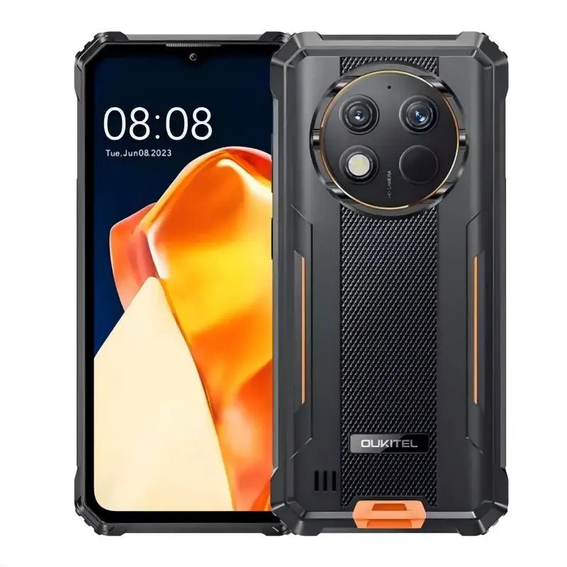 Smartphone OUKITEL WP28S 4G Resistente y Desbloqueado, Teléfono Impermeable, Batería de 10600mAh, 16GB(4+12 Expandibles)+128GB ROM, Compatible con Tarjeta TF de 1TB, Pantalla de 6.52", Cámara Frontal de 13MP+5MP, Teléfono