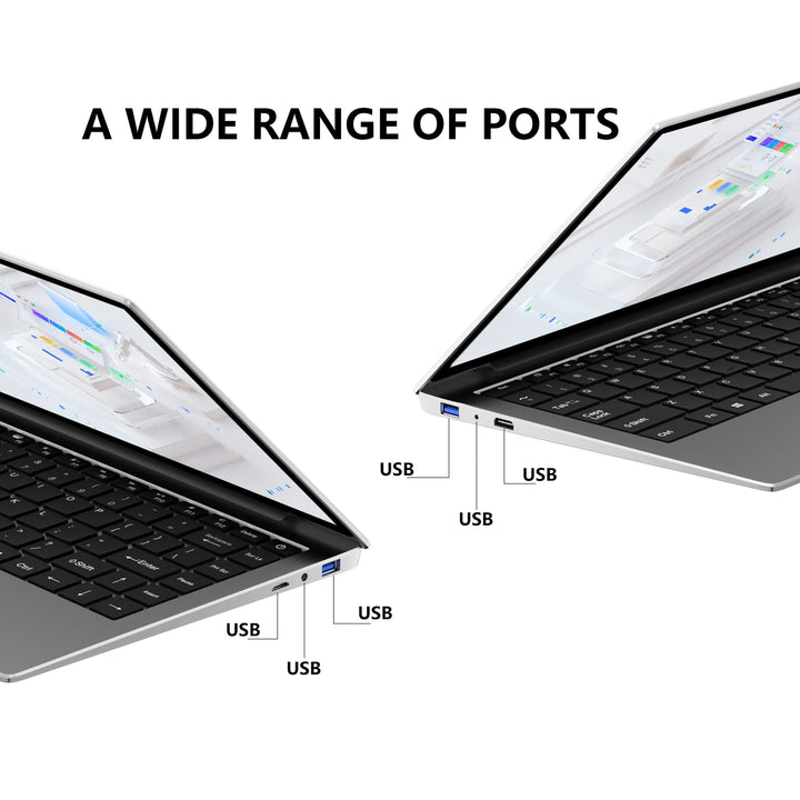 14.1" Ordenador portátil Intel 4405U, PC con Windows 11, 16 GB de RAM, SSD de 256 GB, 1 TB, 2 TB, ordenador portátil ultrafino, HD 1080P