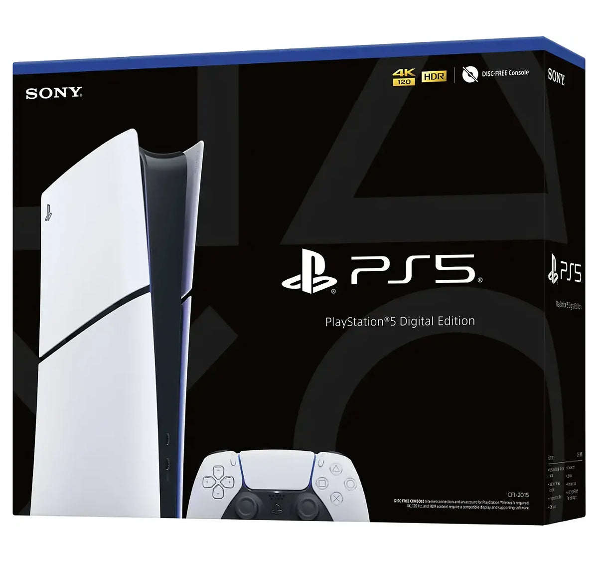 Consola Sony PlayStation 5 Slim Digital en caja, con mando blanco incluido.