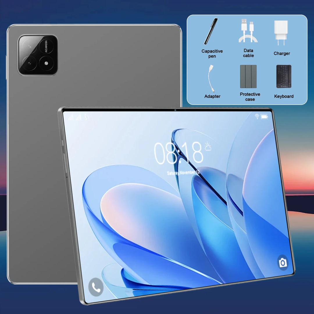 Tablet PC de 10.36 Pulgadas con Envío Rápido desde el Extranjero, Android 13, CPU de 10 Núcleos, 16GB+1TB de Almacenamiento, Batería de 12000mAh de Bajo Consumo, Doble SIM 5G y WiFi Fluido, Cámaras Nítidas para Videolla
