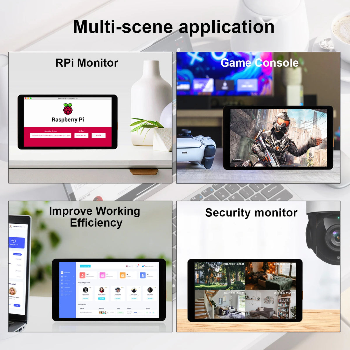 Pantalla Táctil de 5.5 Pulgadas para Raspberry Pi, 1920x1080 IPS LCD HD-MI, Monitor con Pantalla Táctil Capacitiva para PC, Pantalla Secundaria AIDA64