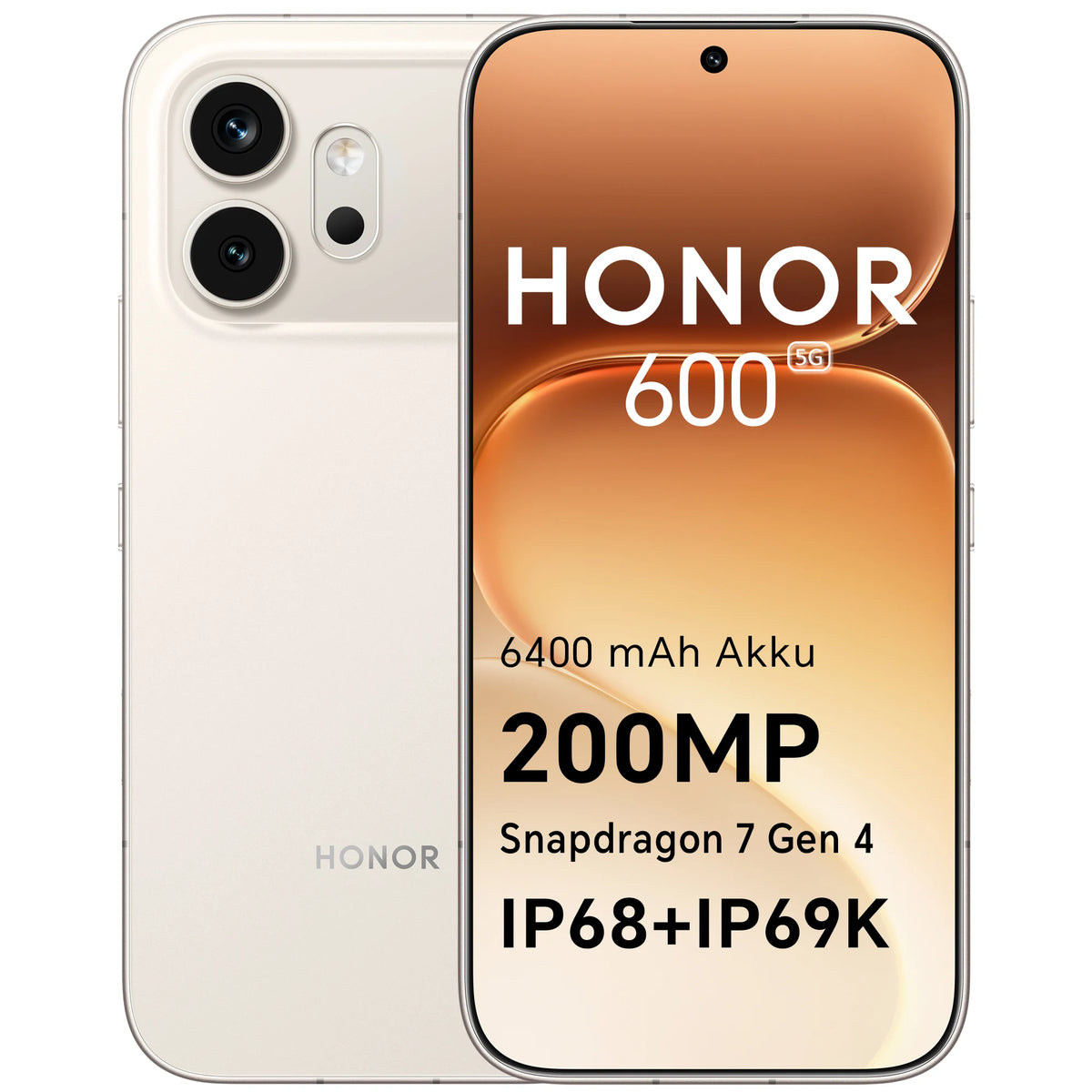 Smartphone HONOR 600 5G, Dual SIM, 8 GB de RAM, 256/512 GB, teléfono Android libre (cámara con IA de 200 MP, pantalla AMOLED Eye Comfort de 6.57" y 8000 nits, 6400 mAh, procesador Snapdragon 7 Gen 3), Android 16
