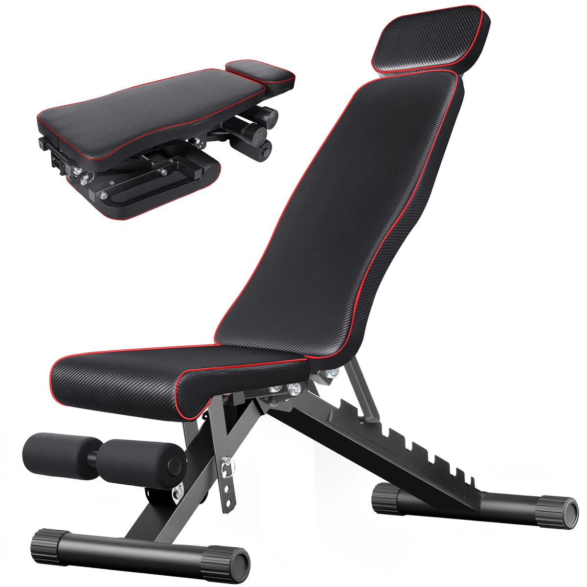Banco de Pesas Plegable Ajustable, Banco para Mancuernas, Banco de Fitness Plegable de Alta Resistencia para Gimnasio en Casa, Capacidad de Carga de 300 kg