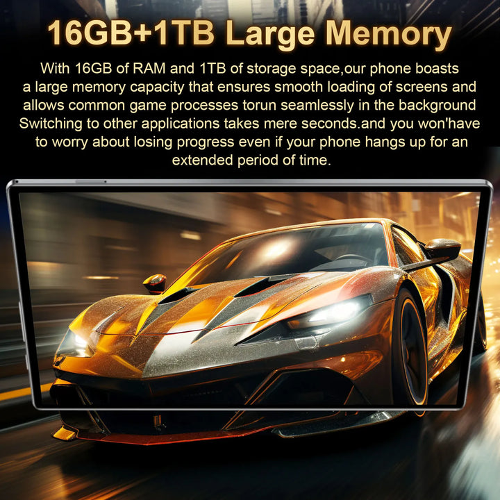 Tablet Android 13 de 14 núcleos, 16 GB de RAM, 1 TB de ROM, batería de 20000 mAh, cámara de 16 MP y 32 MP, 5G, WiFi, dispositivo portátil para uso diario, aprendizaje, visualización de medios, regalo, 2026
