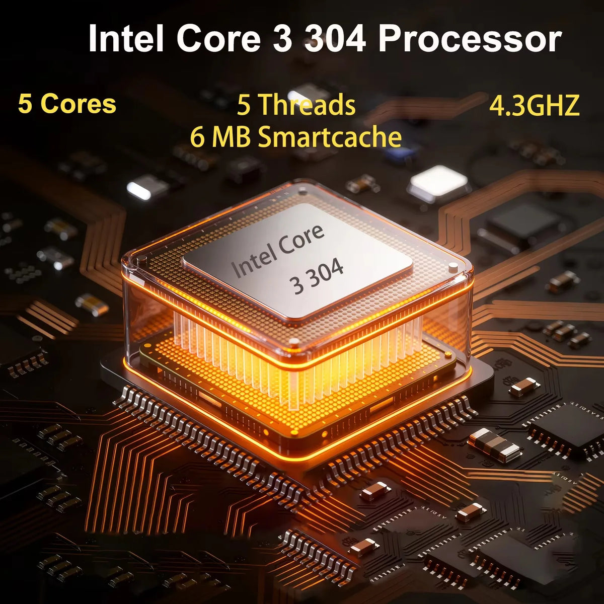 KAMRUI LX15PRO, portátil con procesador Intel Core 3 304, 12 GB de RAM, 256 GB de ROM, batería de 4800 mAh, 4,3 GHz, WIFI 6, Bluetooth 5.2, ordenador para juegos, diseño ergonómico para uso en la oficina y el hogar.