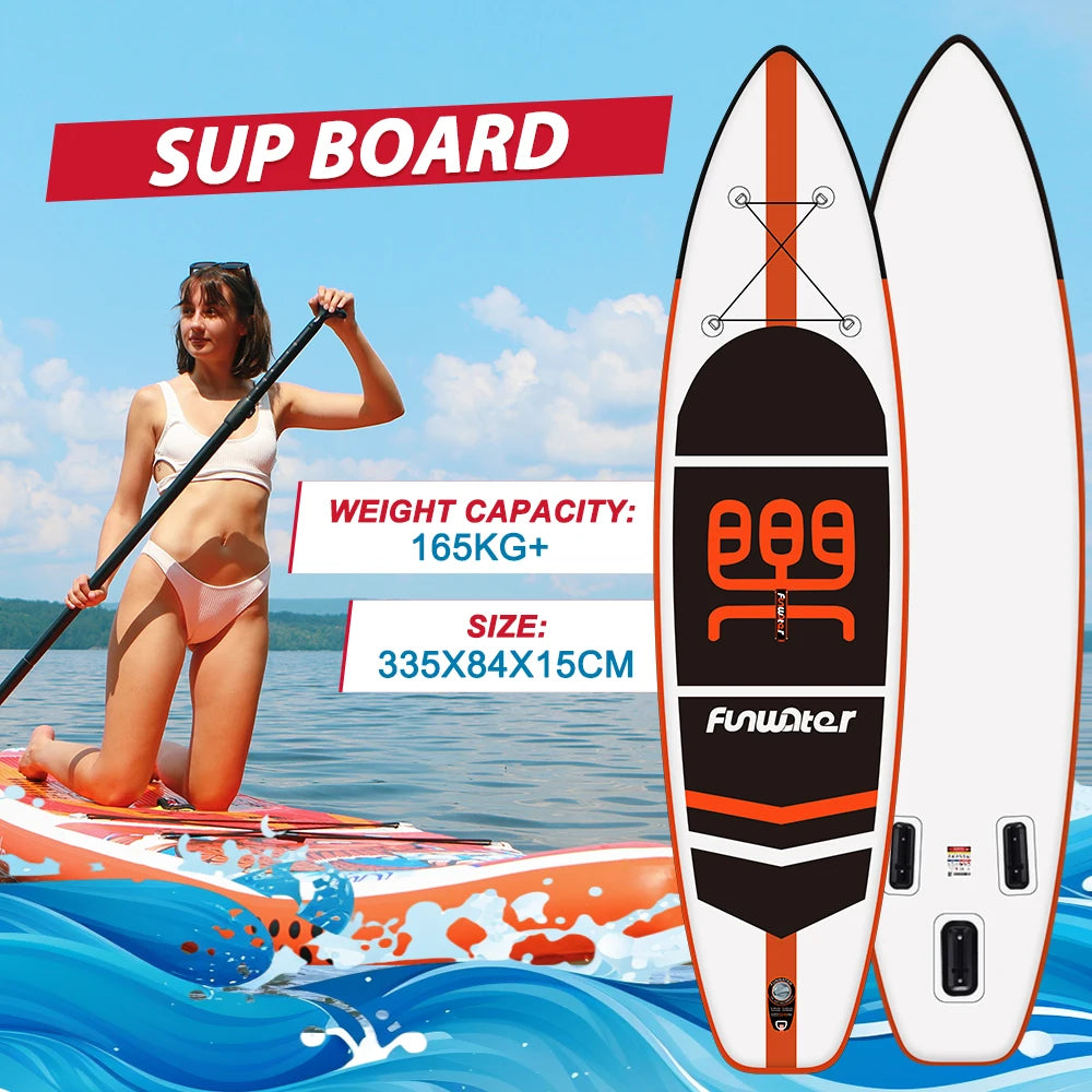 Tabla de paddle surf inflable FunWater de 320-385 cm – Tabla de SUP antideslizante para surf, remo y deportes acuáticos