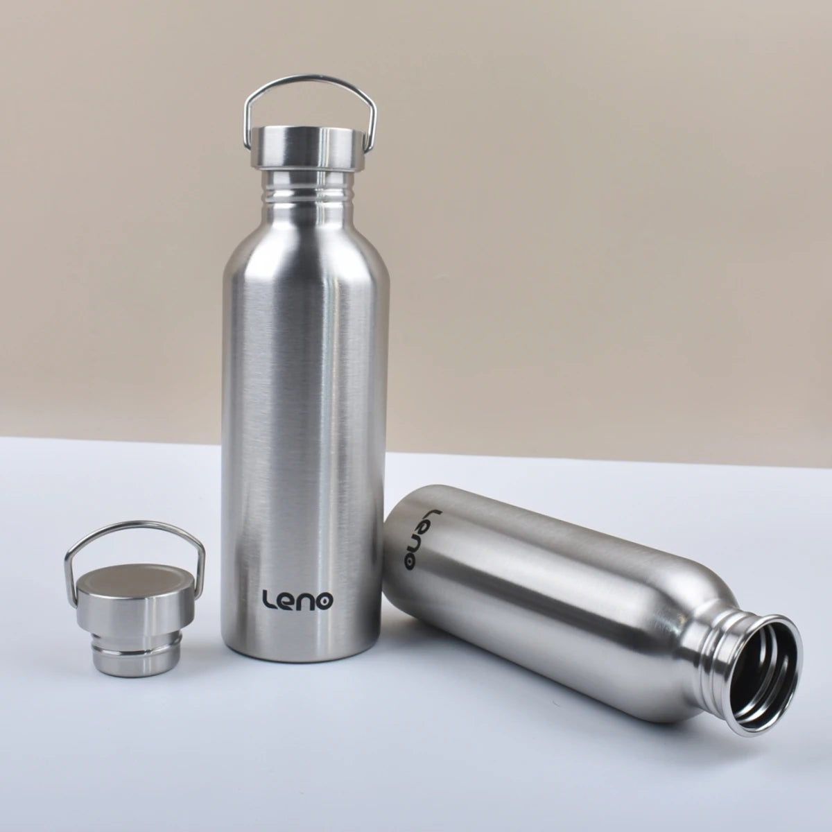 Botella de agua de acero inoxidable, 350-2000ml, boca grande, botella para beber de una sola pared, frascos deportivos con tapa totalmente de acero