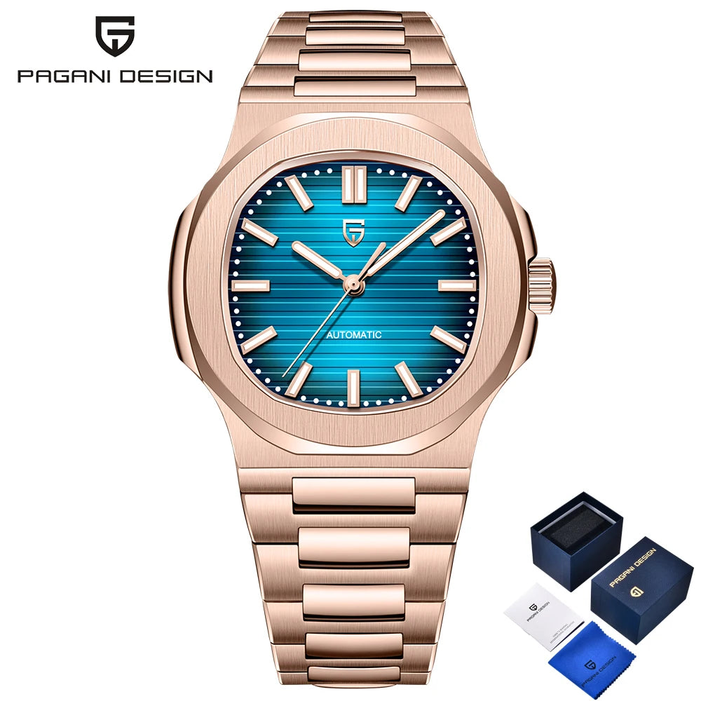 2026 New PAGANI DESIGN Rose Gold Men's Watches Luxury Mechanical Automatic Watch For Men Luminous AR Sapphire Mirror Waterproof Stainless Steel Man Gift Clock