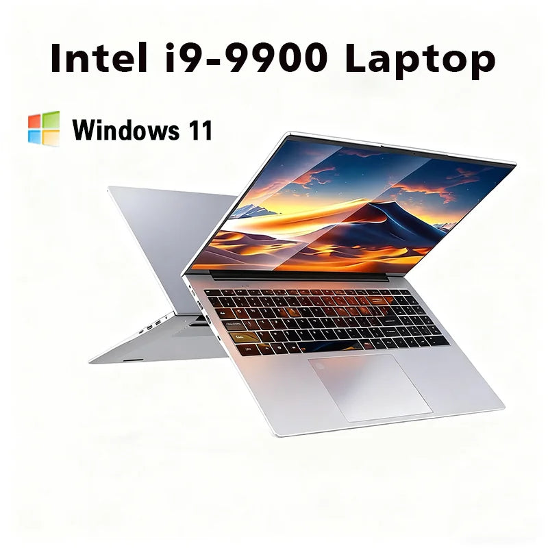 Portátil con desbloqueo por huella dactilar Windows 11, Intel Core I9-9900, 15.6 pulgadas, 16 GB de RAM, 1 TB SSD, ordenador para oficina, estudio y juegos