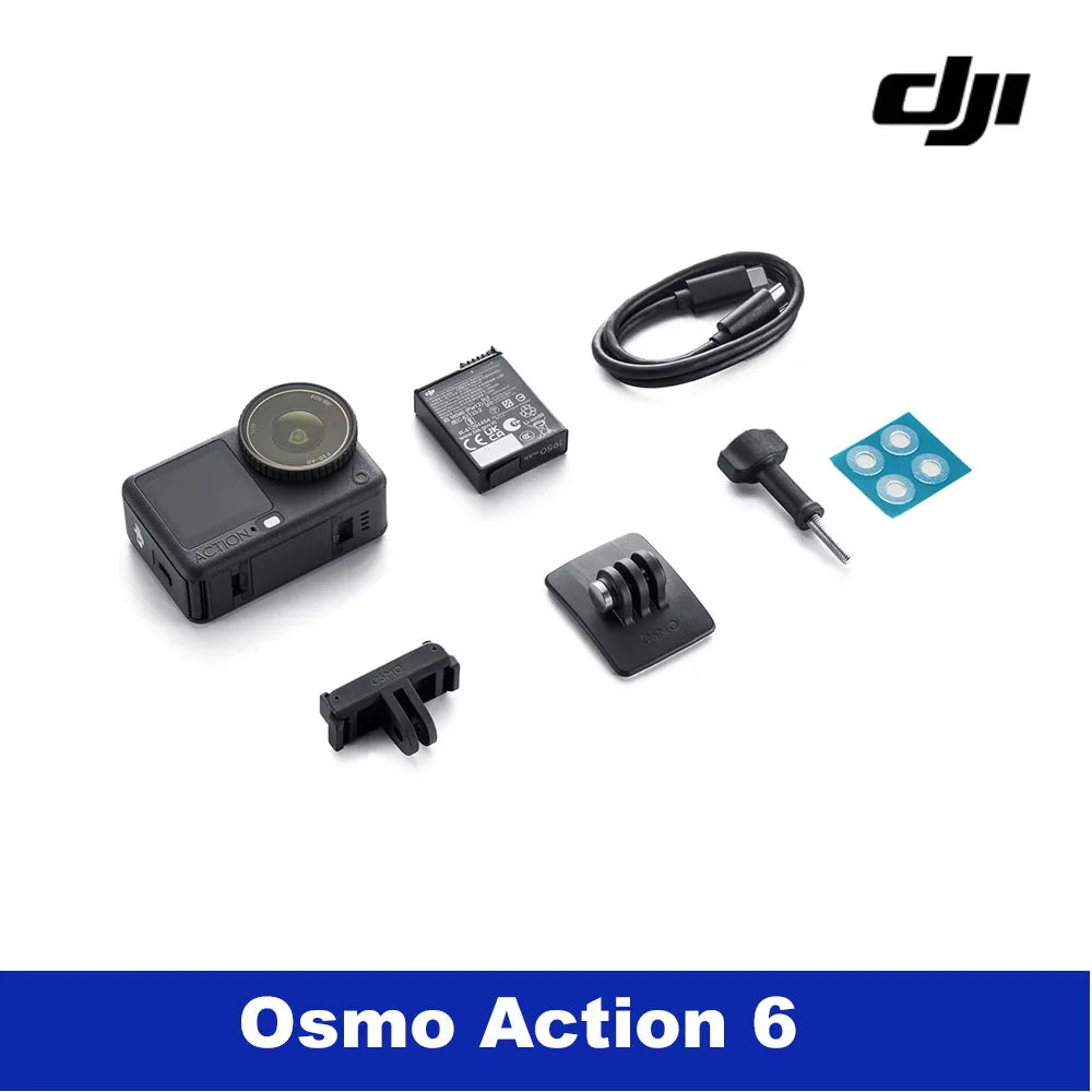 Cámara de Acción DJI Osmo Action 6, Video 8K, Apertura Variable, Sensor Cuadrado de 1/1.1 Pulgadas, 360 °   HorizonSteady, 50GB de Almacenamiento Incorporado, Cámara Subacuática para Vlogs y Deportes