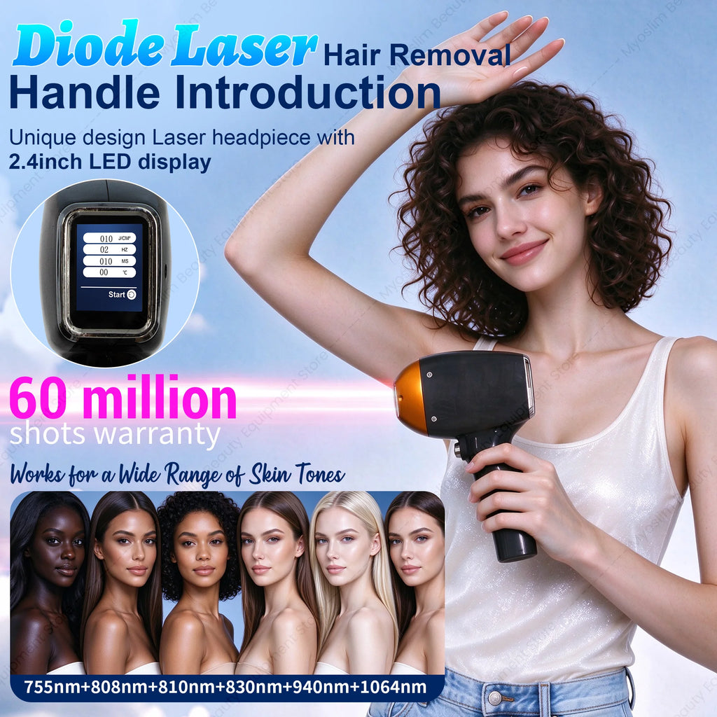Máquina de Depilación Láser de Diodo Soprano con Tecnología de 808nm y Picosegundos, Diseño de 6 Longitudes de Onda Adecuado para Todo Tipo de Piel