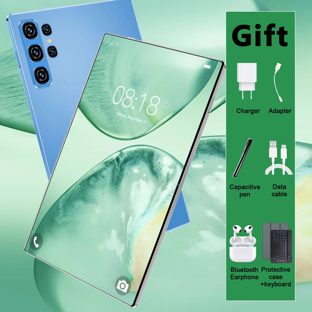 Tableta Android 13 con pantalla de 10.36 pulgadas, procesador de cuatro núcleos, 16 GB de RAM + 1 TB de almacenamiento, batería de 20000 mAh, cámaras frontal de 16 MP y trasera de 32 MP, compatible con SIM y Wi-Fi