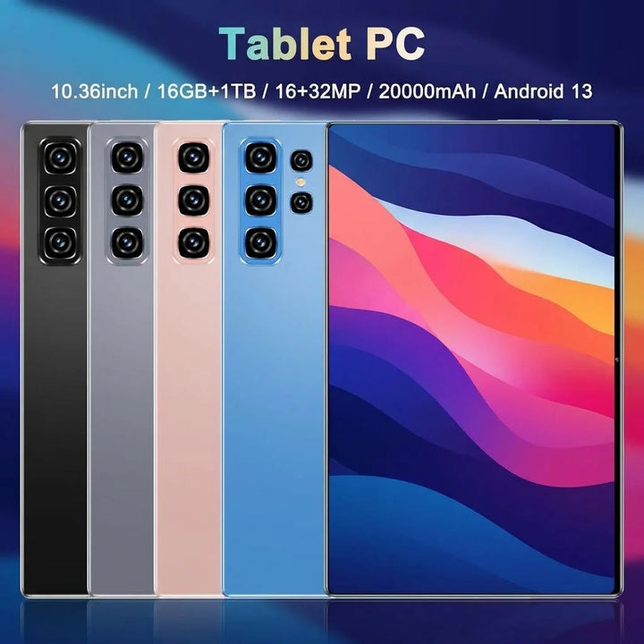 Tablet con 16 GB + 1 TB, cámara de 16 MP + 32 MP, versión global 5G, batería de 20000 mAh, pantalla de 10,36 pulgadas, Android 13, WPS, WiFi 5G, Bluetooth, doble SIM, función de llamadas telefónicas.