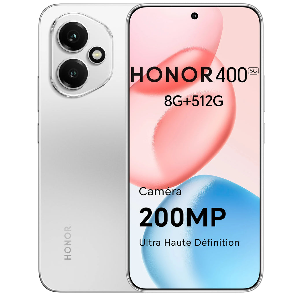 Versión europea del smartphone HONOR 400 5G, Snapdragon 7 Gen 3, cámara con IA de 200 MP, pantalla AMOLED de 6,55'', 5300 mAh, SuperCharge de 66 W