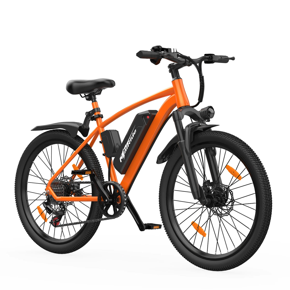 Bicicleta de montaña eléctrica MaiRide Q7 de 26", batería extraíble de 36V 10Ah con autonomía de 45-75 km, bicicleta eléctrica todoterreno de 250W y 7 velocidades con suspensión delantera, bicicleta eléctrica para adultos para todo terreno de 25 km/h