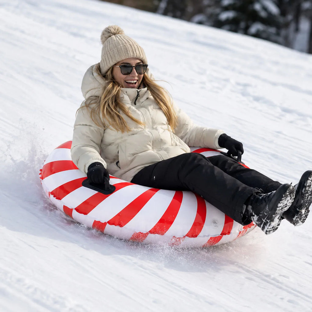 1PC Tubo de Nieve Inflable de 32/34 Pulgadas con Asas, Trineo de Nieve Colorido para Esquiar, Deslizarse y Jugar en la Nieve al Aire Libre