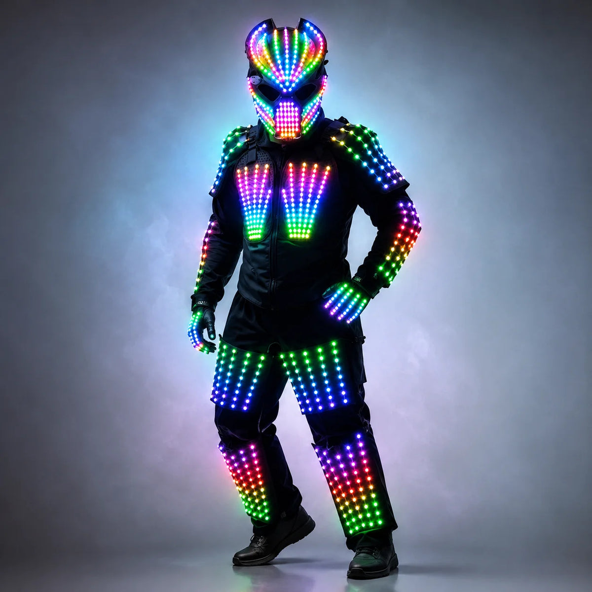 Armadura de Robot LED, traje Mech, ropa de rendimiento brillante, escenario, Festival, desfile, atmósfera, Club nocturno, Robot caminante Led