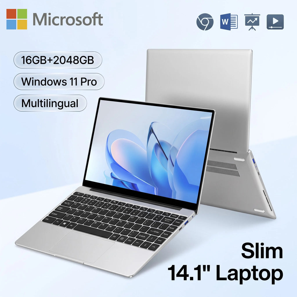Nuevo portátil ultra delgado de 14.1", 16 GB de RAM, 2 TB SSD, Intel 4405U, PC para juegos, pantalla de 1920*1080, computadora para oficina y estudio, PC con Windows 11 Pro