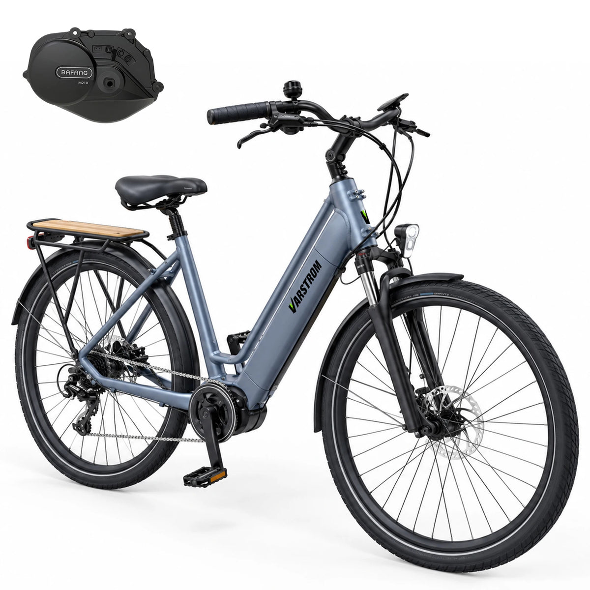 Women City EBike 250W Mid-Drive Motor 25KM/H 65Nm 700C MAGMOVE Electric Bicycle 36V 13Ah Battery 468Wh Up to 120km Range Men Step-over and a Women Step-through Frame Optional for Commuting, eTour, and Delivery