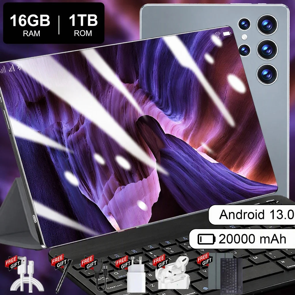 Tablet PC Android 13 de 10,36 pulgadas con desbloqueo para todas las redes, procesador de 14 núcleos para un funcionamiento fluido sin retrasos, 12 GB de RAM y 512 GB de ROM, batería duradera de 20000 mAh, conexión rápida