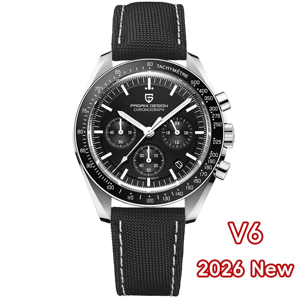 2026 New PAGANI DESIGN Planetary Series Saturn Light Tan Luxury Quartz Watch Men Speed Sport Chronograph AR Sapphire crystal Wristwatch Men  Locally Shipped in the EU