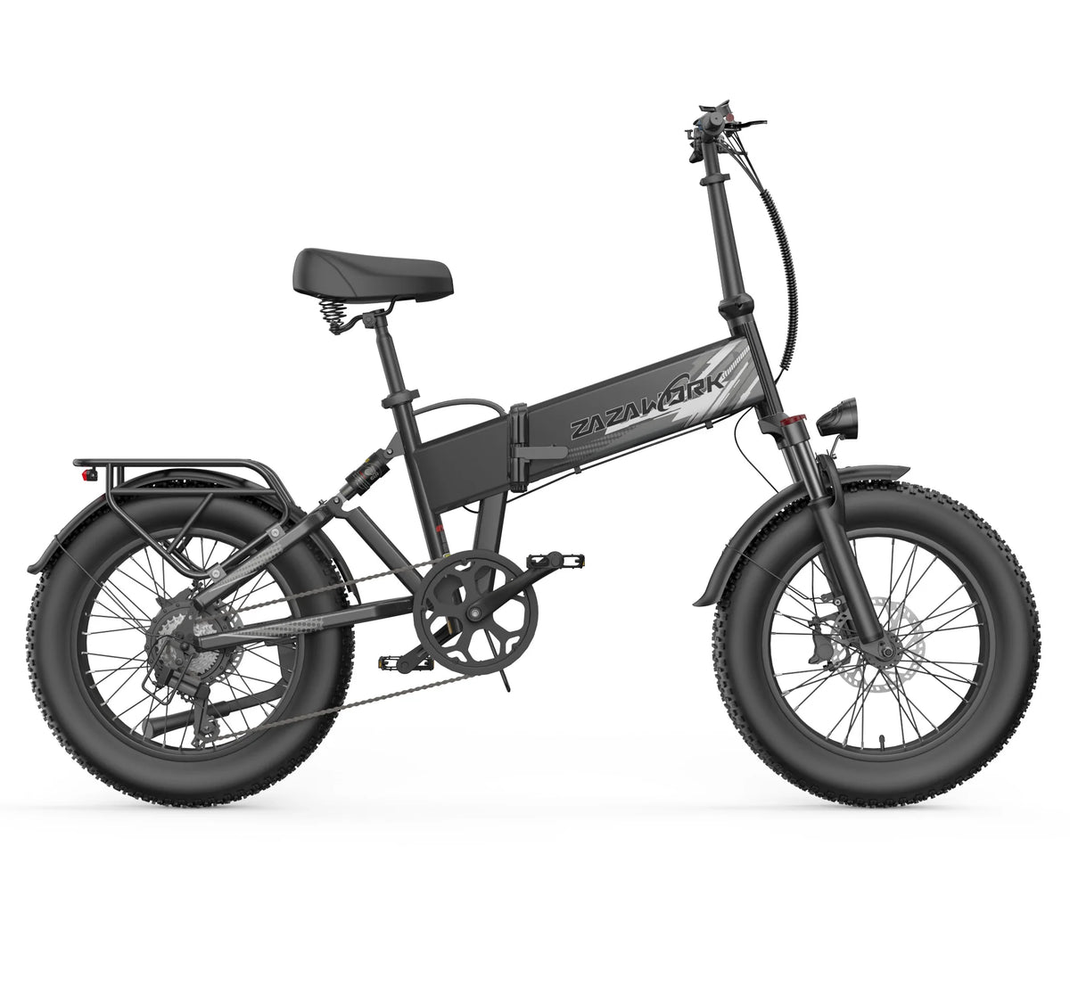 Bicicleta eléctrica plegable todoterreno ZAZAWORK CF1000, motor de 250W, batería de 48V 20Ah, autonomía de hasta 120 km, neumáticos gruesos de 20"x4", suspensión delantera y trasera, bicicleta eléctrica de ciudad, con certificación CE