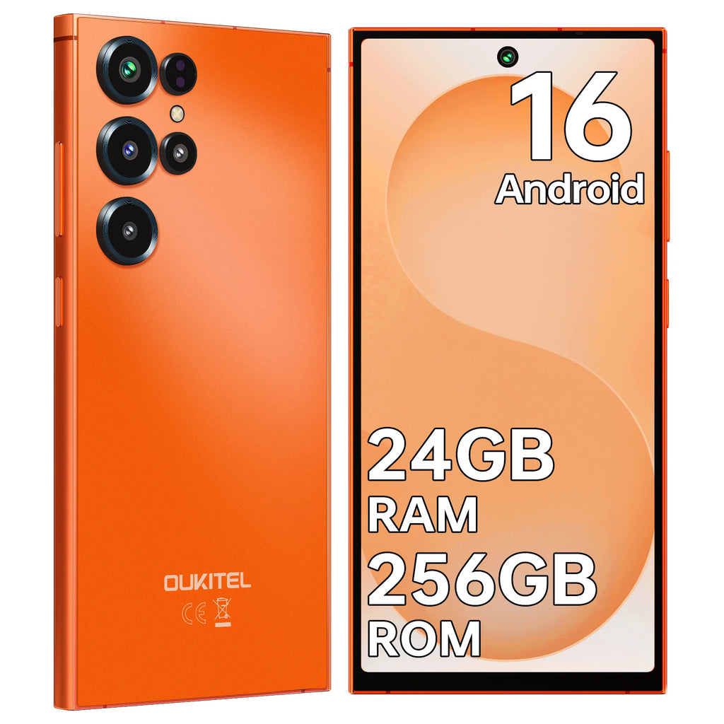 Smartphone OUKITEL C67, Pantalla de 6.73" y 120Hz, Hasta 24GB de RAM (6+18) + 256GB de ROM, Batería de 5000mAh, Cámara Principal de 64MP, Android 16, Ultra Delgado de 8.7mm