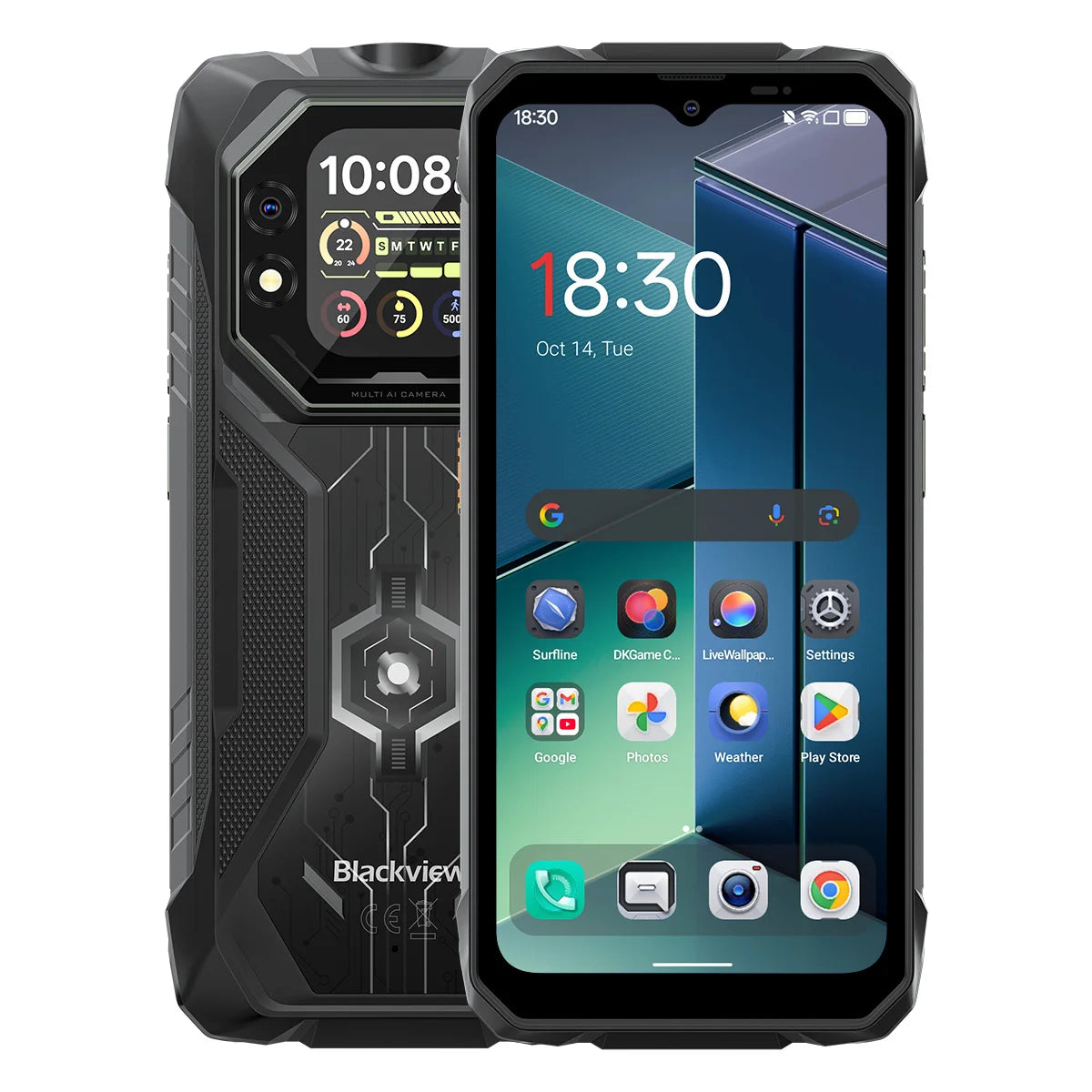Teléfono móvil para exteriores Blackview Rock 1 Android 16, smartphone para exteriores de 24GB + 256GB/2TB, 15000mAh, 6.56 pulgadas HD+, resistente al agua IP68