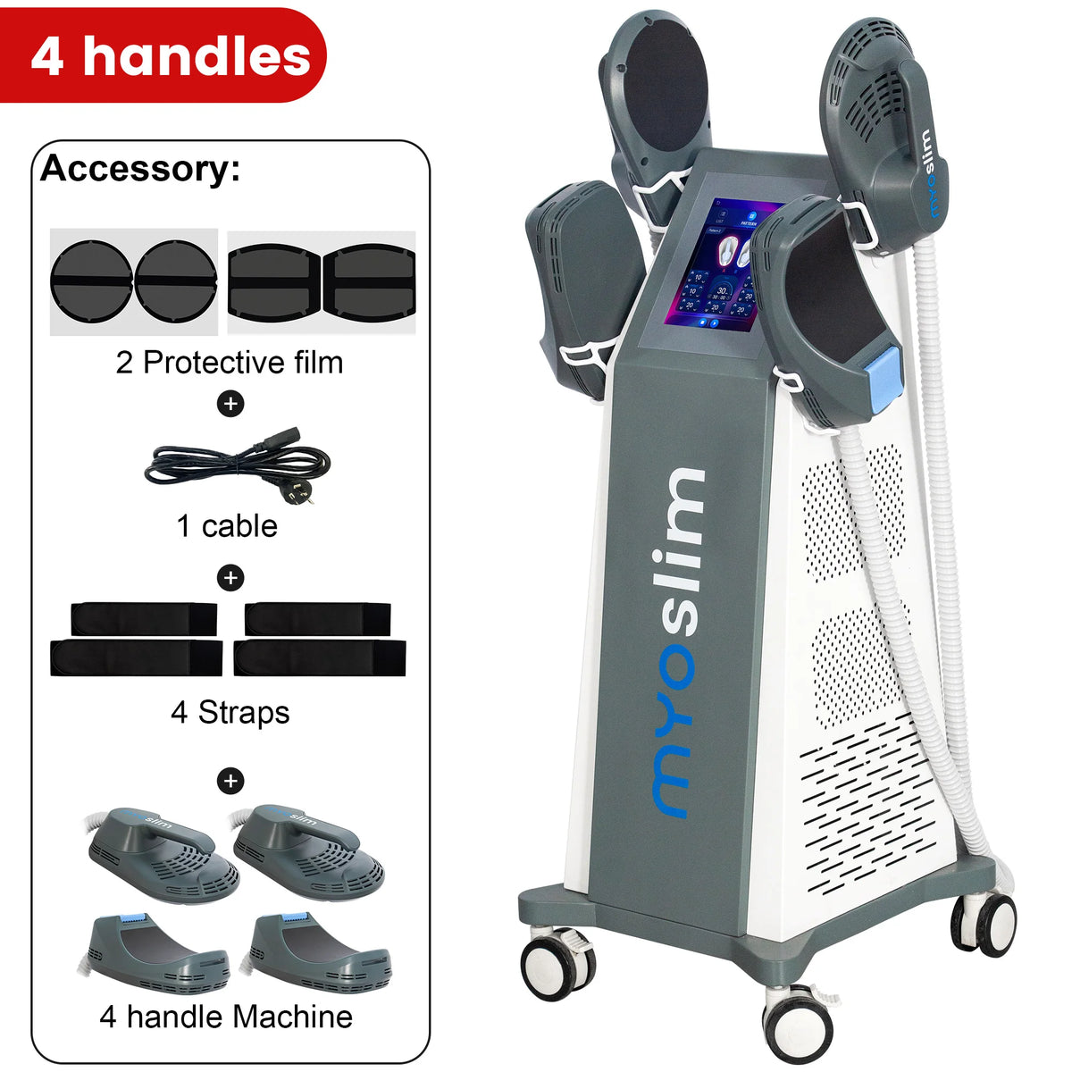 Máquina de Escultura Corporal MYOslim 6500W EMS - Terapia Electromagnética para Adelgazar Grasa y Estimular Músculos para Fitness y Moldeamiento Corporal