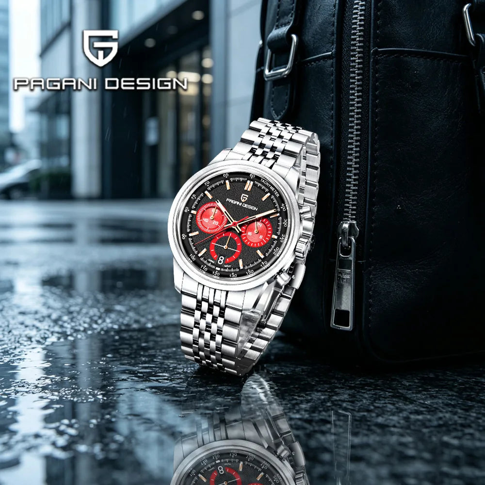 2026 commercial brand Pagani design men's quartz watches sports fashion vk63 men's watch all-steel calendar watch for men 10BAR