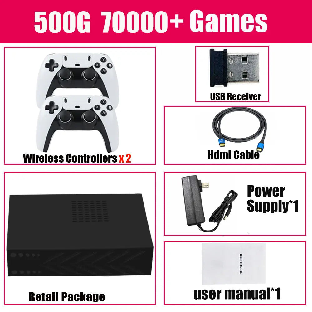 Consola de videojuegos retro R3 PRO sistema Batocera 500GB 3865U más de 70 000 juegos para Wii PS2 PSP Saturn GameCube N64 mando inalámbrico
