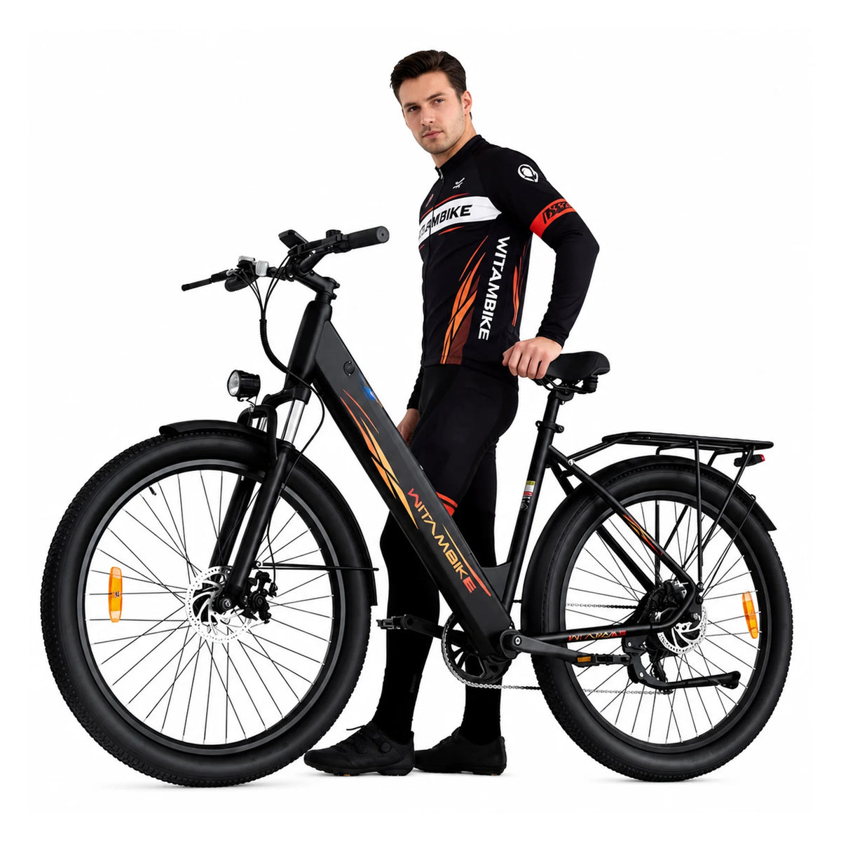 Bicicleta eléctrica urbana de neumáticos anchos WITAMBIKE W28 de 29", batería de 36V 20Ah, motor de 250W, autonomía de hasta 120km, 7 velocidades, e-bike para adultos con certificación CE