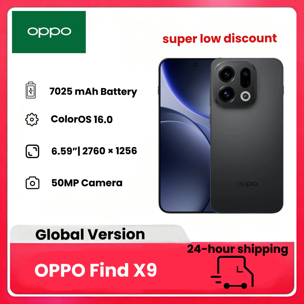 Teléfono inteligente OPPO Find X9, batería de 7025 mAh, 12 GB + 512 GB, Dimensity 9500, resistente al agua IP69, AMOLED de 6,59", cámara de 50,0 MP, cargador no incluido