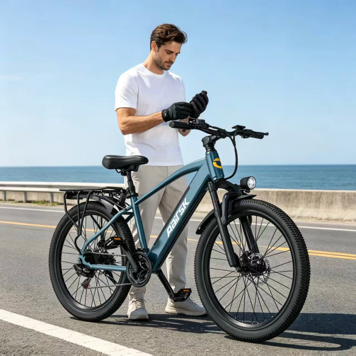 Bicicleta eléctrica para adultos Aairsk S800, motor de 250 W, batería extraíble de 36 V 13 Ah, sistema de transmisión de 7 velocidades