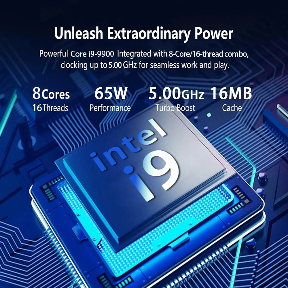 Laptop 2026 con Windows 11 Pro, Intel Core I9 9900, 16GB RAM, 1TB/2TB SSD, Pantalla de 15.6', para Oficina y Juegos, con Lector de Huellas, Portátil, PC Gamer, 1920*1080 4K HD