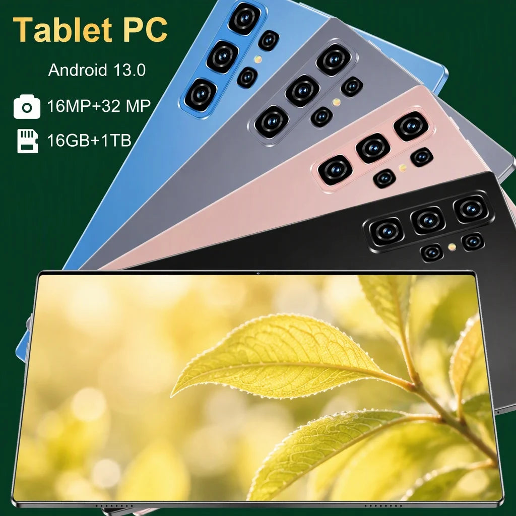 Tableta Android 13 con pantalla de 10.36 pulgadas, procesador de cuatro núcleos, 16 GB de RAM + 1 TB de almacenamiento, batería de 20000 mAh, cámaras frontal de 16 MP y trasera de 32 MP, compatible con SIM y Wi-Fi