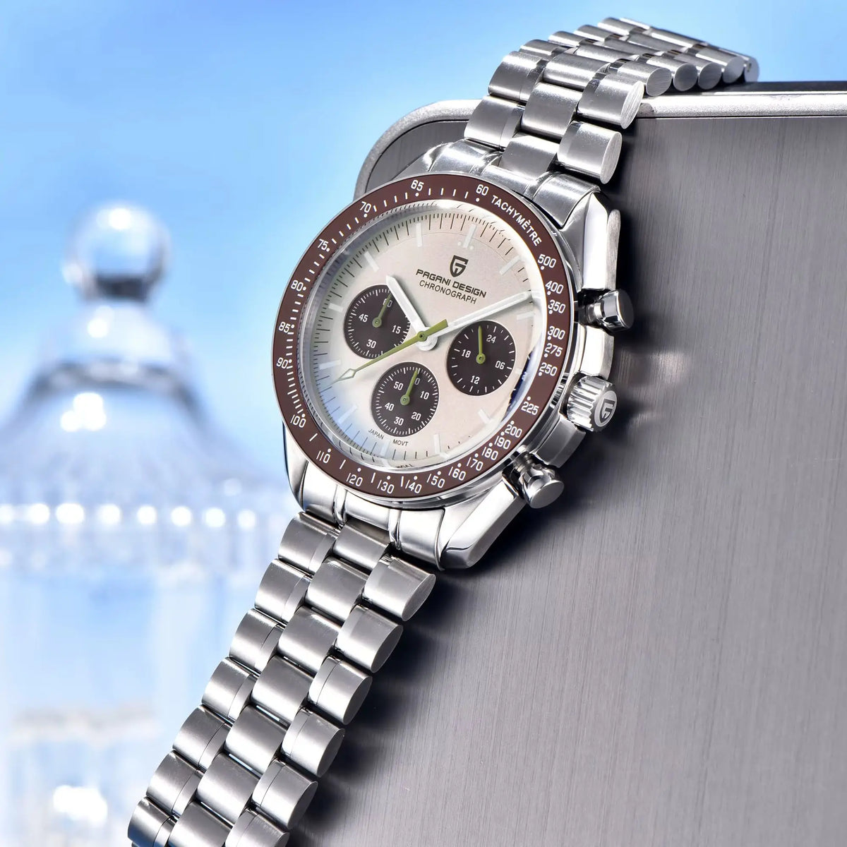 Reloj de cuarzo de lujo PAGANI DESIGN Planetary Series Saturn Light Tan para hombre, modelo 2026, cronógrafo deportivo Speed, cristal de zafiro AR, envío local en la UE