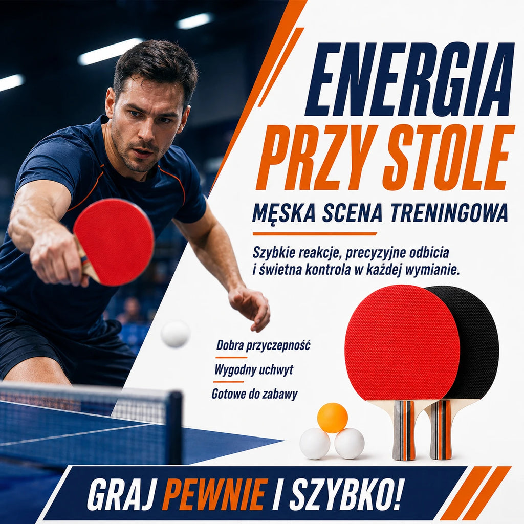 Juego de Ping Pong 2 Raquetas + 3 Pelotas, Palas de Tenis de Mesa con Mango de Madera, Kit de Entrenamiento Recreativo