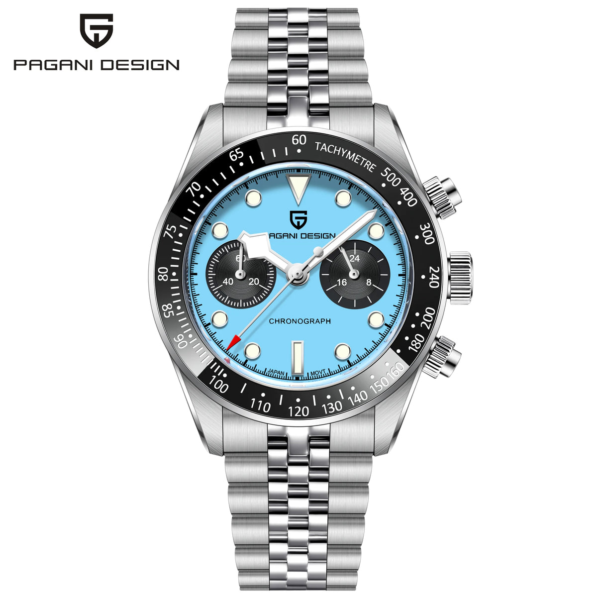 PAGANI DESIGN Men's Watches 2026 New BB Chronograph Men's Watches Luxury Quartz Watch For Men AR Sapphire mirror 100M Waterproof Luminous 316L Stainless steel Strap Wristwatch Men Local warehouse Fast transportation