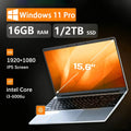 Portátil de 15.6" FUCHU con desbloqueo por huella dactilar, Windows 11 Pro, Intel Core i3 6006U, 16 GB de RAM, SSD de 1 TB, computadora portátil para oficina
