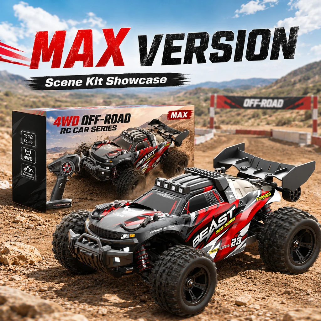 Coche teledirigido todoterreno ZNLYRION escala 1:18, modelo SG118PRO MAX, 4WD, alta velocidad 35 km/h, chasis de metal, luces LED, control remoto 2.4 GHz para niños y adultos