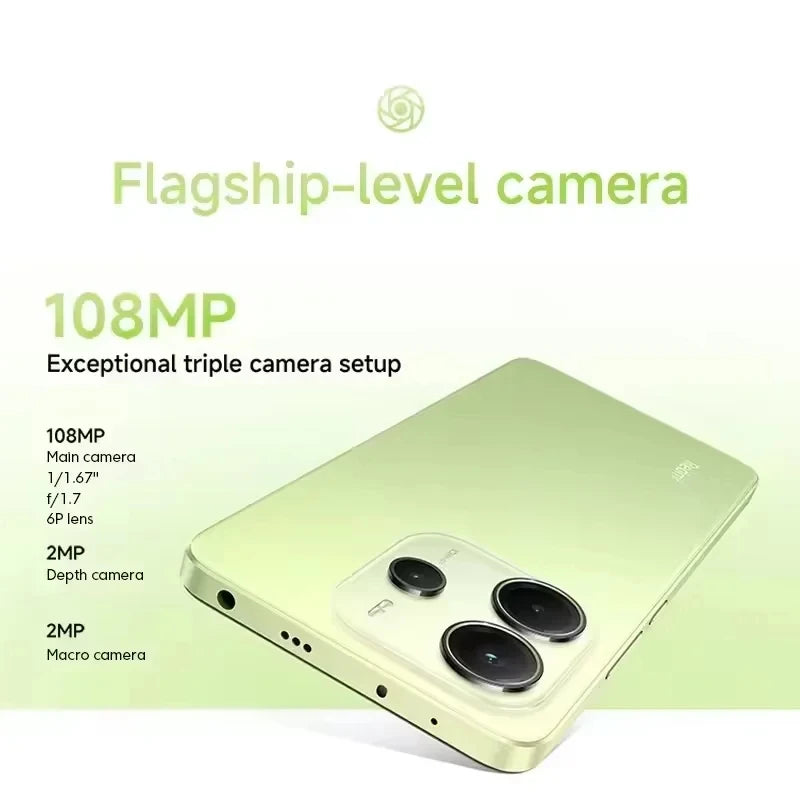 Teléfono móvil Redmi Note 14 4G NFC original, cámara triple de 108MP+2MP+2MP, pantalla AMOLED de 6.67", batería de 5500mAh, procesador octa-core, Xiaomi HyperOS
