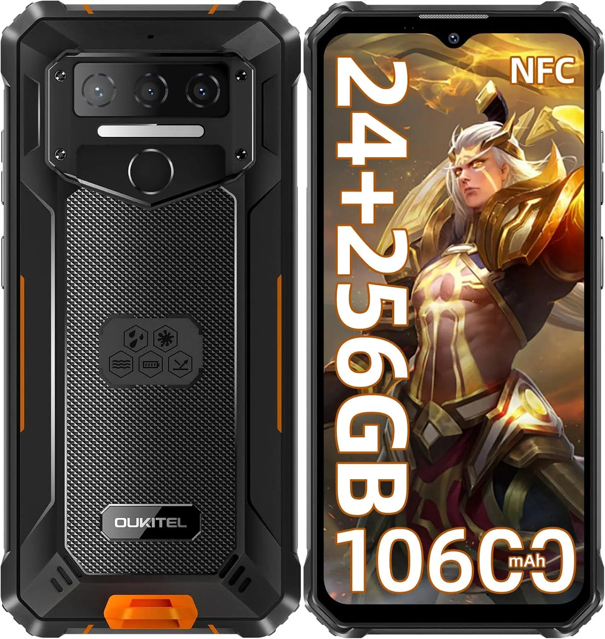 Teléfono resistente OUKITEL WP23 Plus desbloqueado, 256 GB/TF 1 TB ROM, batería de 10600 mAh, pantalla de 6,52'', smartphone resistente
