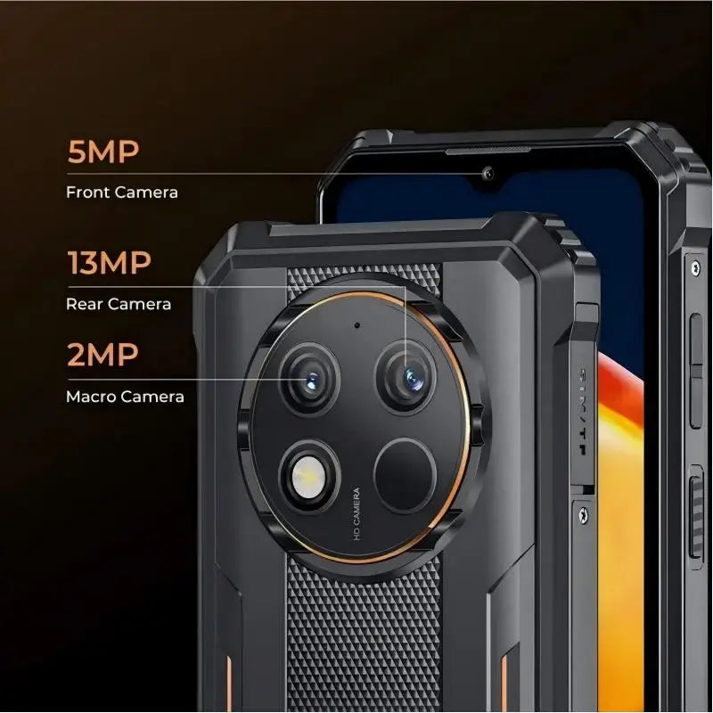OUKITEL WP28S, teléfono resistente desbloqueado, batería de 10600 mAh, teléfono móvil con pantalla de 6,52 pulgadas, 16 GB + 128 GB de memoria ROM/TF, 1 TB, cámara de 13 MP.