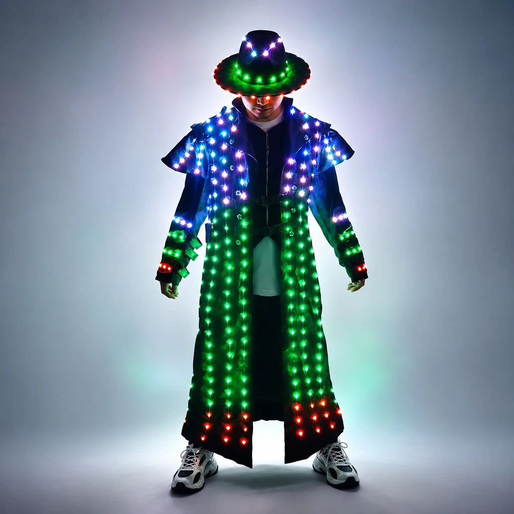 Traje de Robot LED para Escenario, Chaqueta de Bailarín, Disfraz de Cosplay para Fiesta Nocturna, Baile Masculino