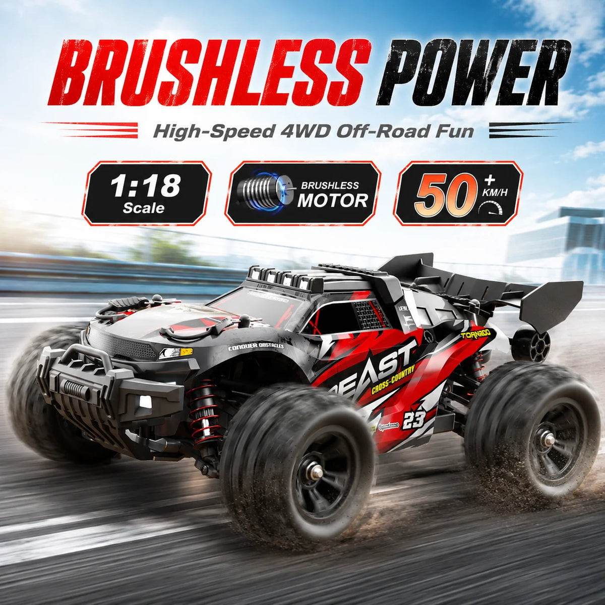 Coche teledirigido todoterreno ZNLYRION escala 1:18, modelo SG118PRO MAX, 4WD, alta velocidad 35 km/h, chasis de metal, luces LED, control remoto 2.4 GHz para niños y adultos