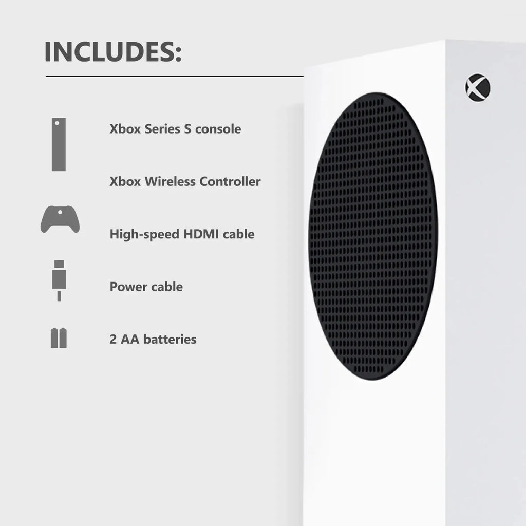 Consola Xbox blanca con ventilación ovalada negra en el empaque